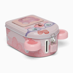 pink Teddy money bank with lock & key for kids - Kidspark