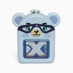 blue Teddy money bank with lock & key for kids - Kidspark