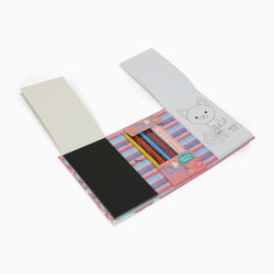 unicorn 3 fold colouring book with scratch notes,colouring pencil and stencil - Kidspark