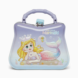 blue mermaid Small hand bag money bank with lock and key - Kidspark