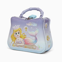 blue mermaid Small hand bag money bank with lock and key - Kidspark