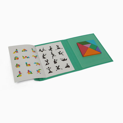 TANGRAM wooden magnetic puzzle book game for kids, Educational and early development - Kidspark