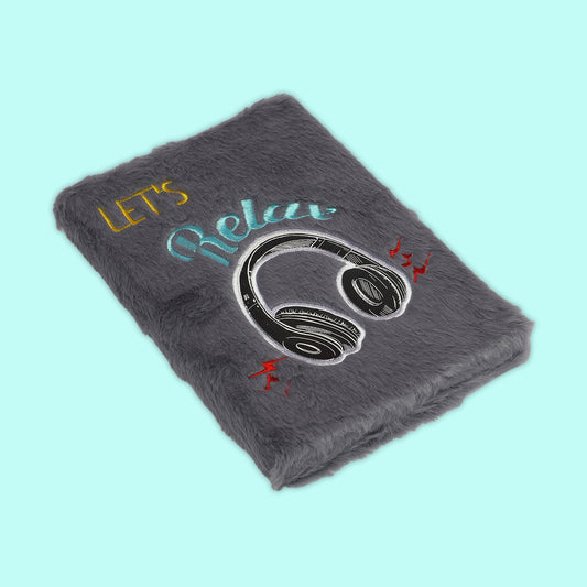 Fur note book diary lets relax for your tiny tot (black)