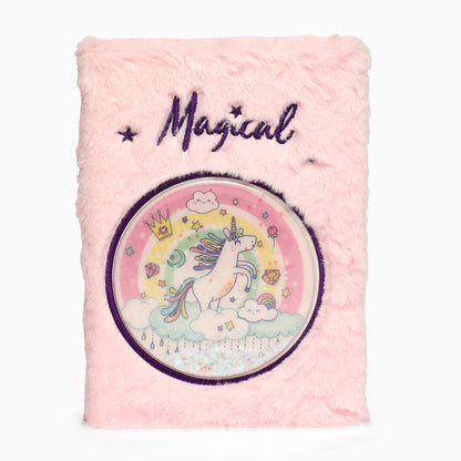 Fur note book diary magical pink unicorn for your tiny tot - Kidspark