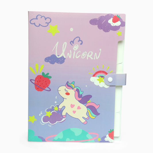 ZORSE unicorn 6-Grid button file folder A4