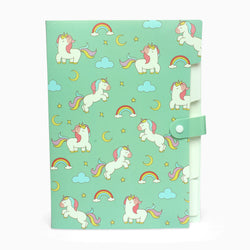 ZORSE unicorn green 6-Grid button file folder A4 - Kidspark