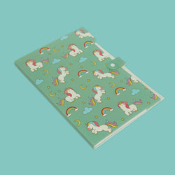 ZORSE unicorn green 6-Grid button file folder A4 - Kidspark