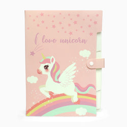 ZORSE pink unicorn 6-Grid button file folder A4 - Kidspark