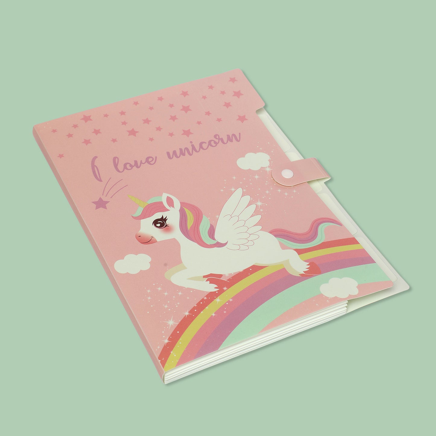 ZORSE pink unicorn 6-Grid button file folder A4 - Kidspark