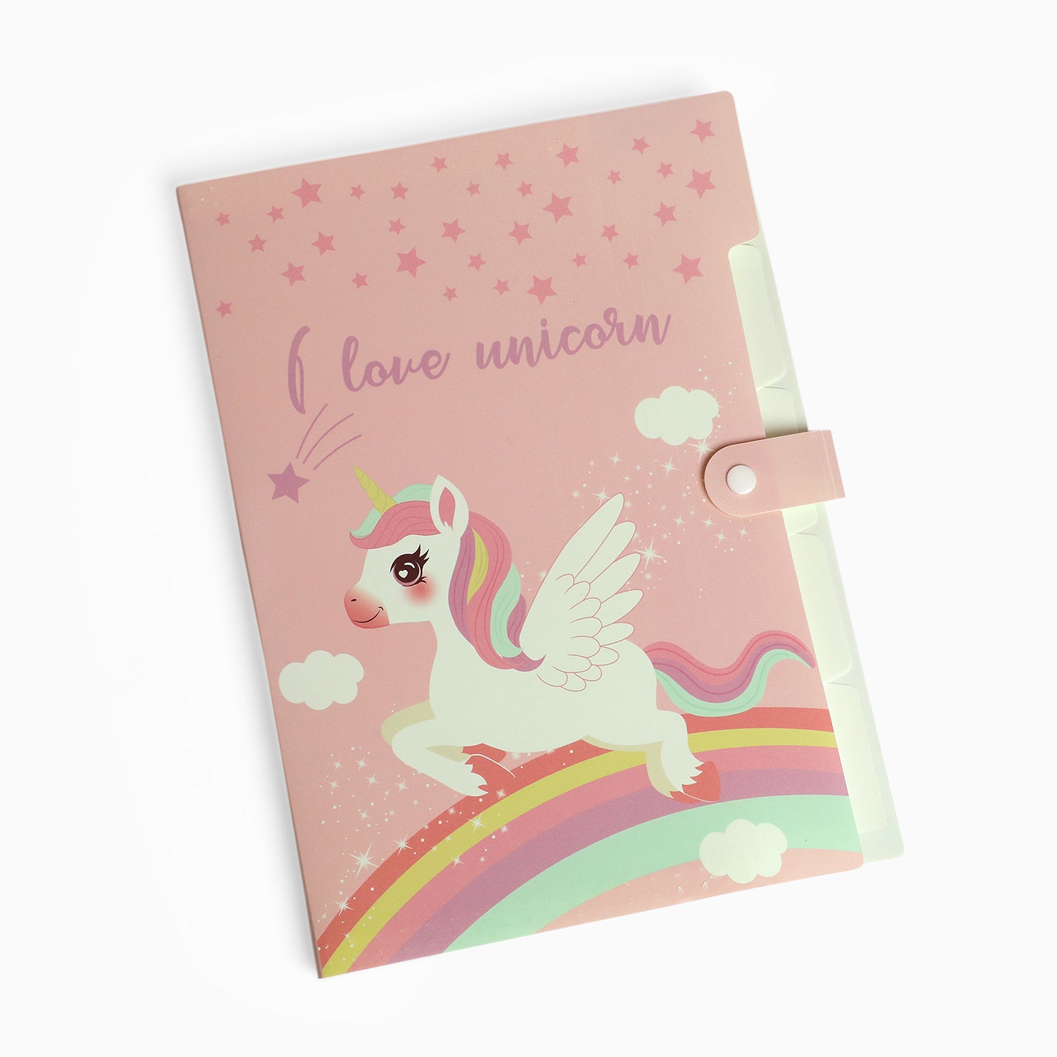 ZORSE pink unicorn 6-Grid button file folder A4 - Kidspark