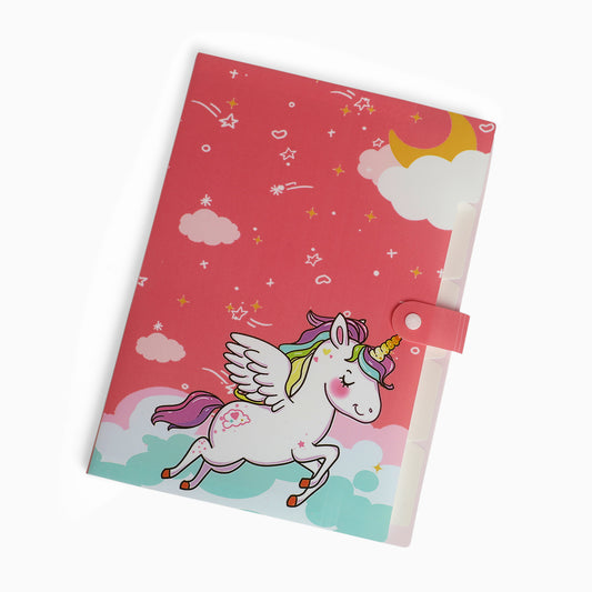 ZORSE red unicorn 6-Grid button file folder A4