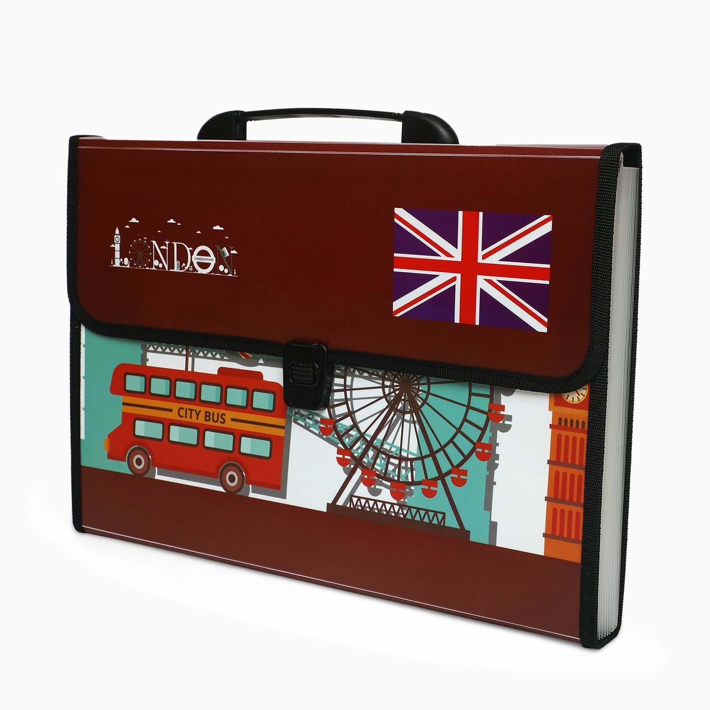 ZORSE London Themed Professional File Folders for Certificates, Documents Bag Document Holder (brown) - Kidspark