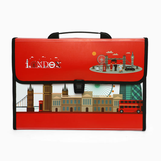 ZORSE London Themed Professional File Folders for Certificates, Documents Bag Document Holder (red)
