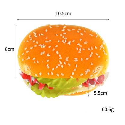 Realistic fake scented burger squishy with fridge magnet