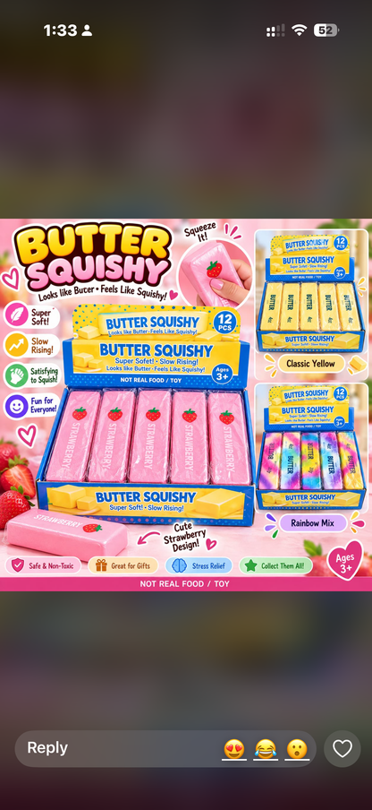 Strawberry squishy bar toy