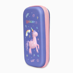 School Kids Hard Case unicorn purple Print Pencil Pouch small size - Kidspark