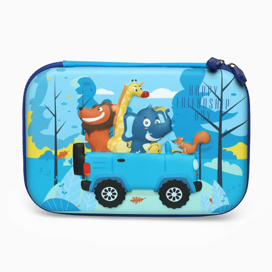 School Kids Hard Case zoo Print Pencil Pouch big size - Kidspark