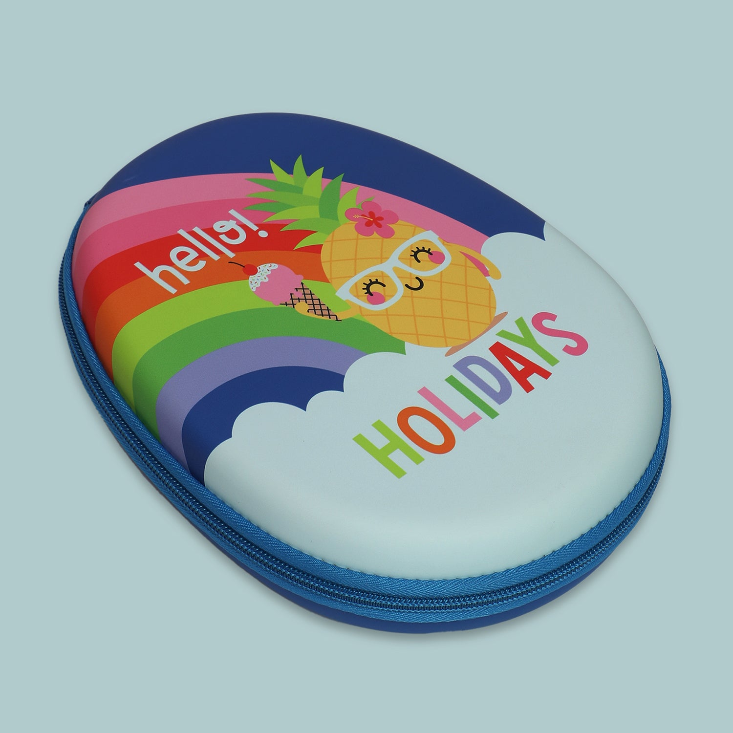 ZORSE OVAL hard pencil case hello holidays with multipurpose use