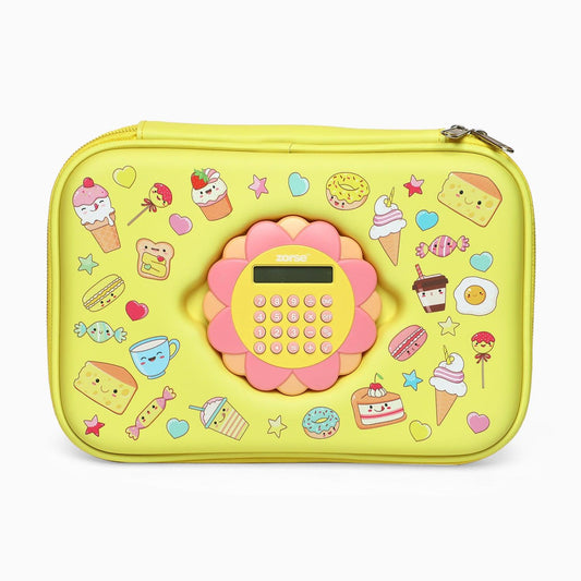 ZORSE Rectangle Shaped Hard Case calculator pencil Pouch (yellow) - Kidspark