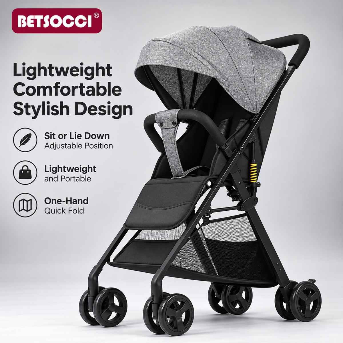 Kidspark Bunny buddy stroller  | Lightweight | Travel friendly | one Click fold | 5 point safety