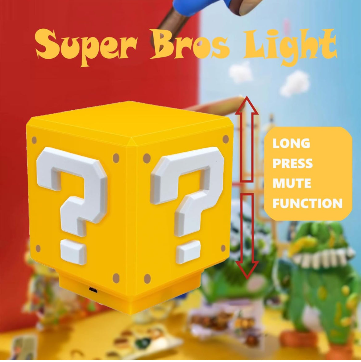 Super bros illusion night light for kids with game sound effects and nightlight