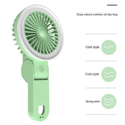 Portable USB Mini Handheld Fan: Folding Fill Light, Multifunctional, Compact for Students, Outdoor Use, Summer Cooling - Kidspark