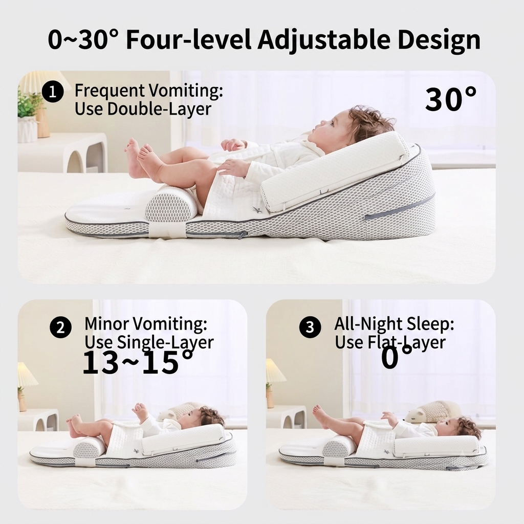 Kidspark Adjustable baby breastfeeding pillow | baby bed-in-bed, anti-colic | anti-spit