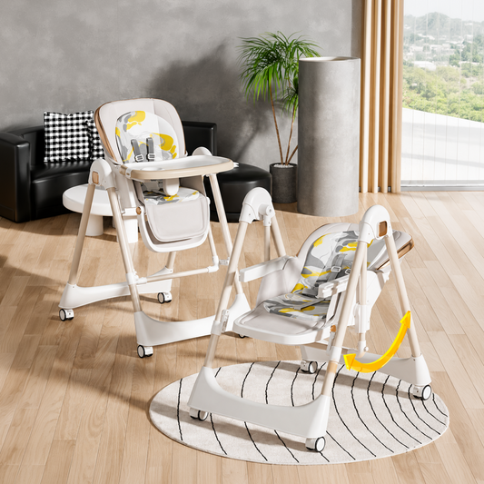 KidSpark 3-in-1 Convertible High Chair for Kids Adjustable Baby Feeding Chair with Swing | Recline | Detachable Tray | 5-Point Harness | Foldable Design | Multi-Height & Footrest Settings 6 Months to 5 Years