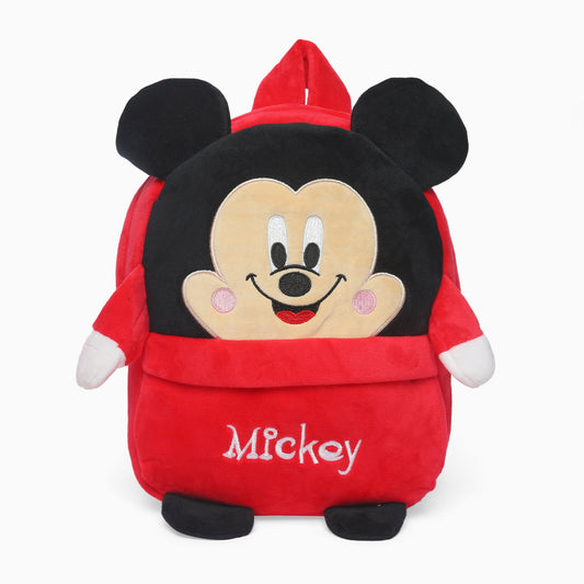 Kids School red Mickey FUR cartoon bag pack (2-6 Years) big size