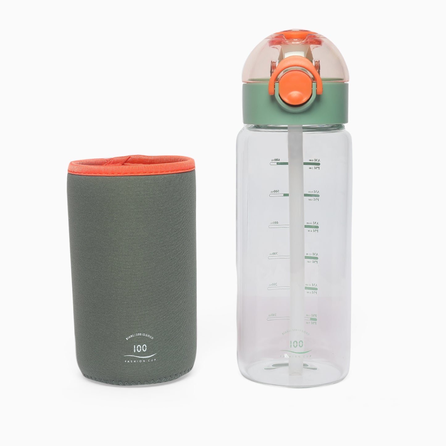 Water Bottle With Jute Cover For Travel Use Glass Bottle 600ML (green) - Kidspark
