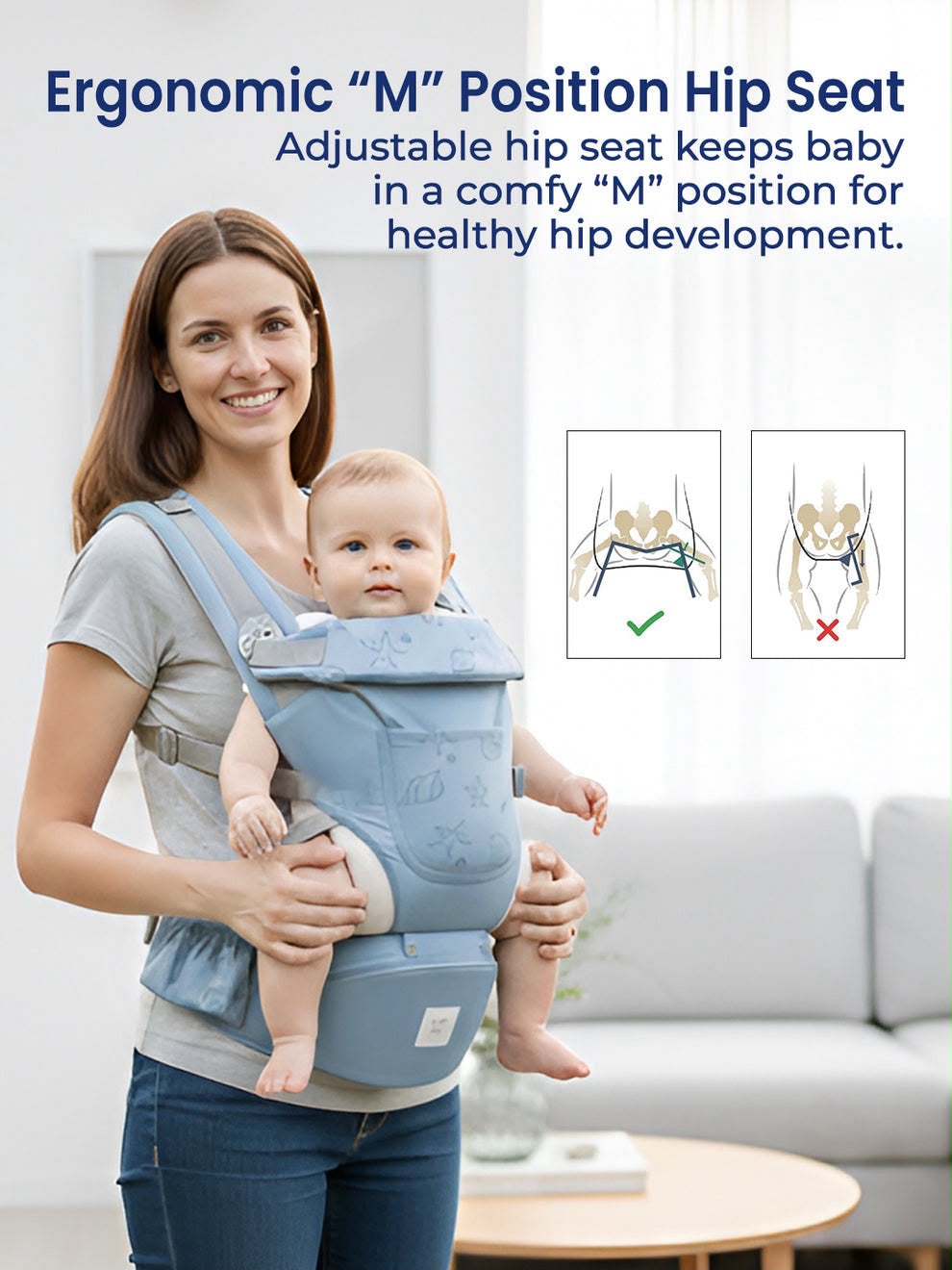 Kidspark loveme baby carrier | super adjustable | premium materials | cradle position