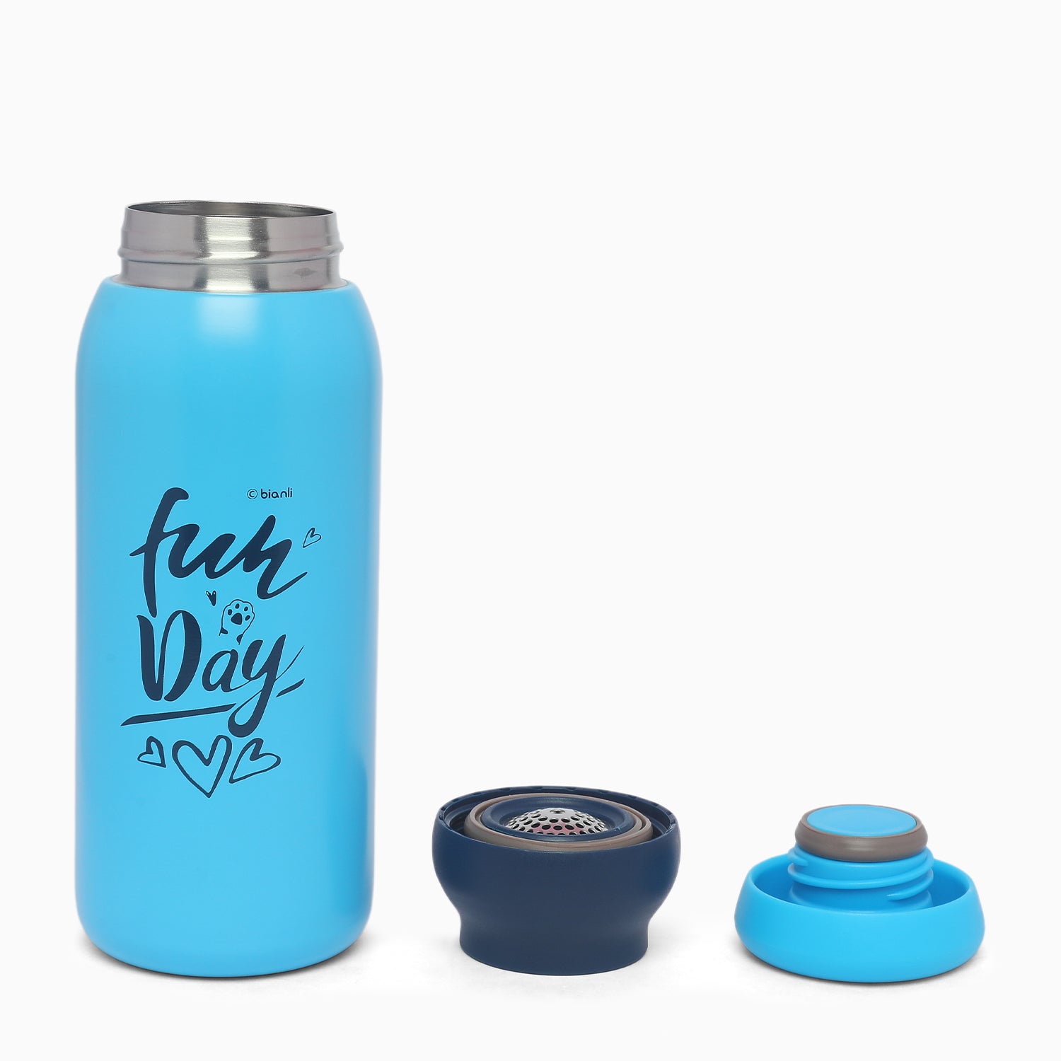 Stainless Steel Double-Wall Vacuum Insulated Bottle (430ml) For Kids Blue Fun Day Variant