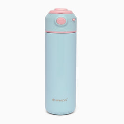 Premium quality vacuum stainless steel insulated sipper bottle lockable popup lid- 450ml (baby blue) - Kidspark