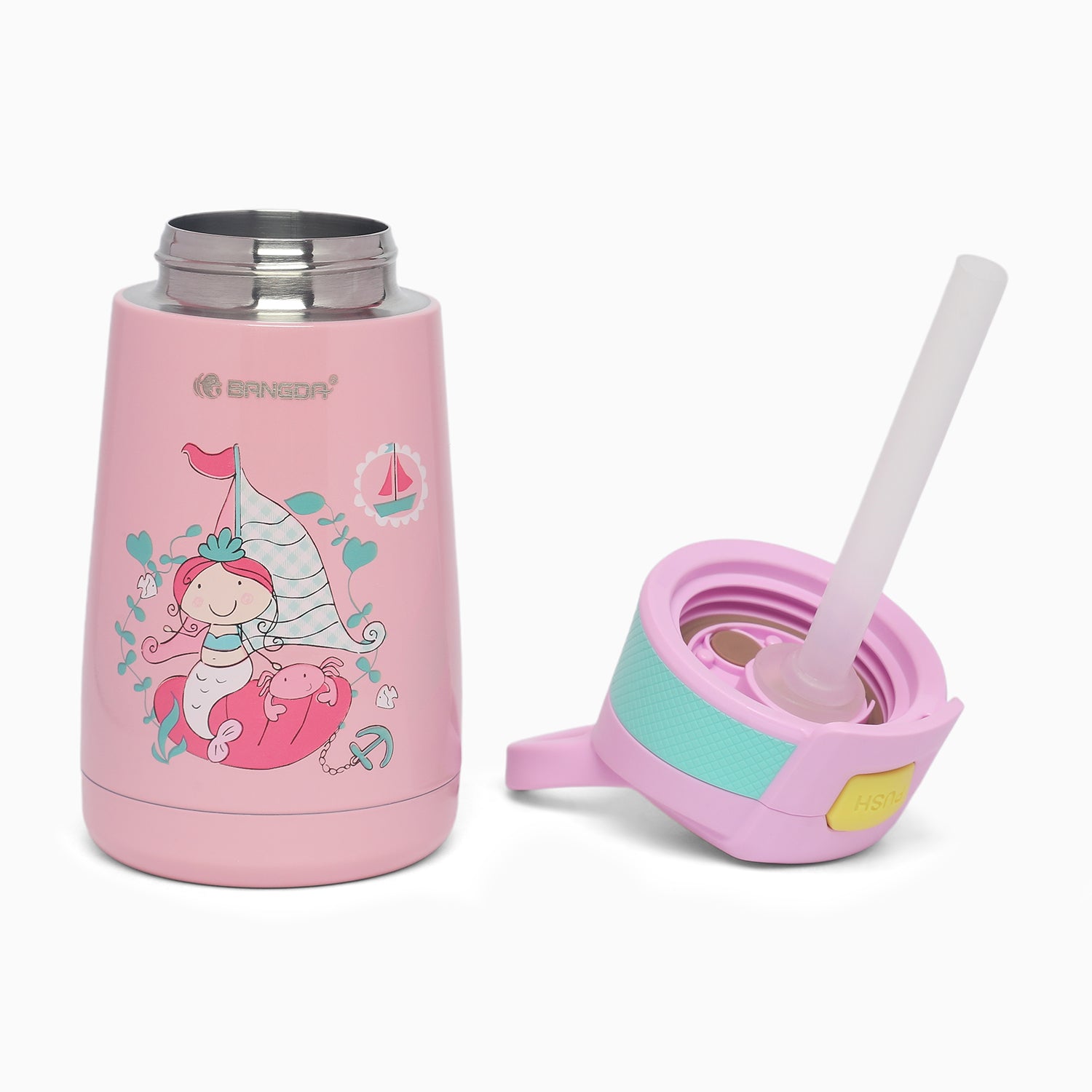 Mermaid Themed 350ml Vacuum Insulation Cup sipper Water Bottle