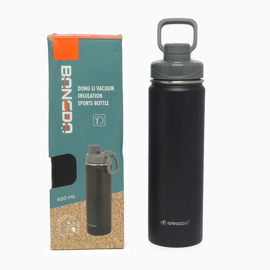 thermos vacuum insulated 316 stainless steel sports bottle 660ml (black) - Kidspark