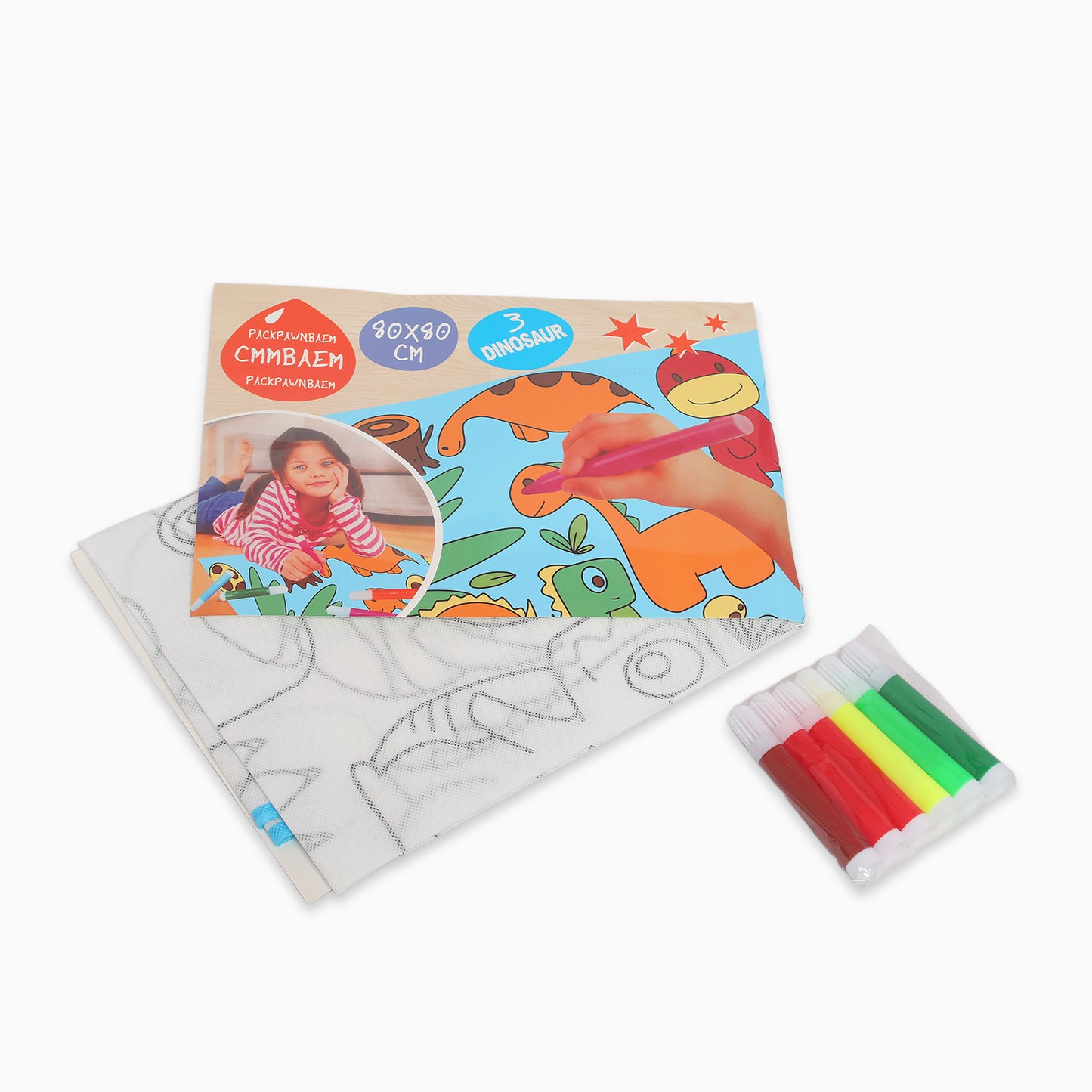 ZORSE Dino reusable washable coloring mat for your kids 80 x 80cm - Kidspark