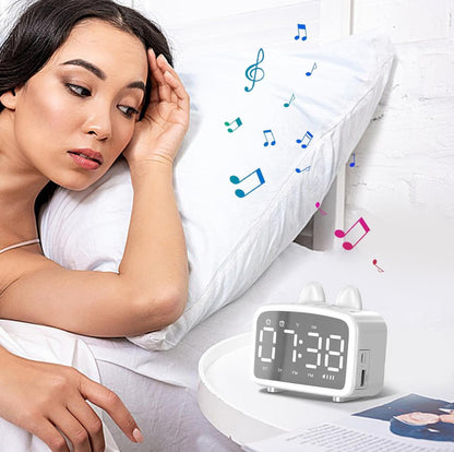 Premium quality digital alarm clock + Bluetooth speaker with nightlight