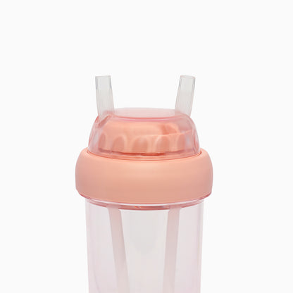 Dual sipper with strap slide to open bottle -700 mL (light pink) - Kidspark