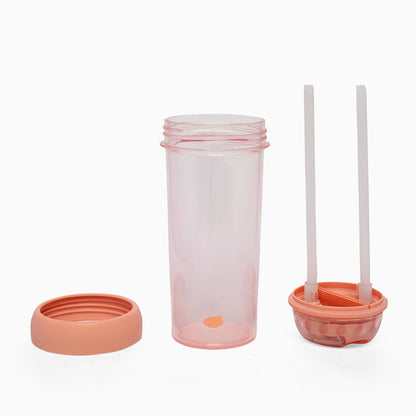 Dual sipper with strap slide to open bottle -700 mL (light pink) - Kidspark