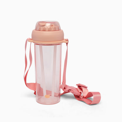 Dual sipper with strap slide to open bottle -700 mL (light pink) - Kidspark