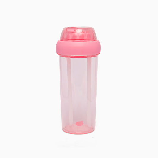 Dual sipper with strap slide to open bottle -700 mL (baby pink) - Kidspark