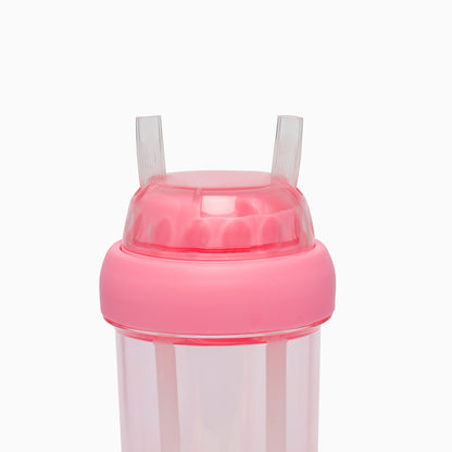 Dual sipper with strap slide to open bottle -700 mL (baby pink) - Kidspark