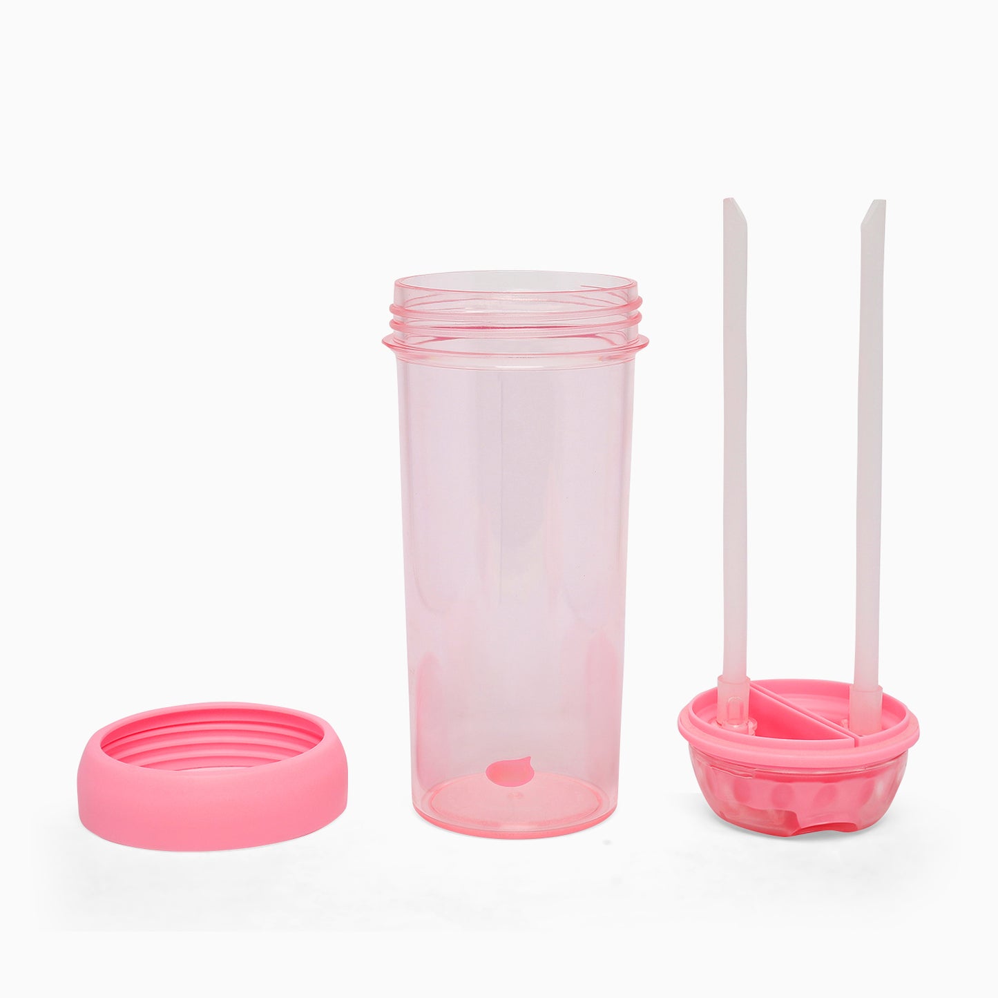 Dual sipper with strap slide to open bottle -700 mL (baby pink) - Kidspark