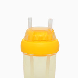 Dual sipper with strap slide to open bottle -560 mL (yellow) - Kidspark