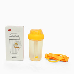 Dual sipper with strap slide to open bottle -560 mL (yellow) - Kidspark