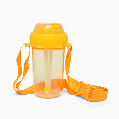 Dual sipper with strap slide to open bottle -560 mL (yellow) - Kidspark