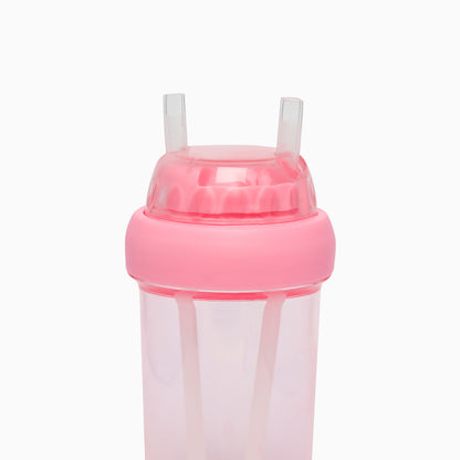 Dual sipper with strap slide to open bottle 560 mL (baby pink) - Kidspark