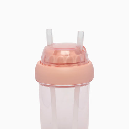 Dual sipper with strap slide to open bottle 560 mL (light pink) - Kidspark