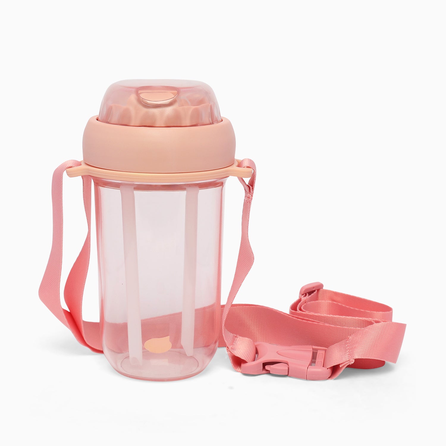 Dual sipper with strap slide to open bottle 560 mL (light pink) - Kidspark