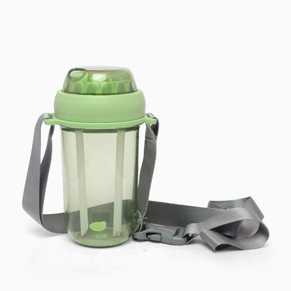 Dual sipper with strap slide to open bottle 560 mL (forest green) - Kidspark